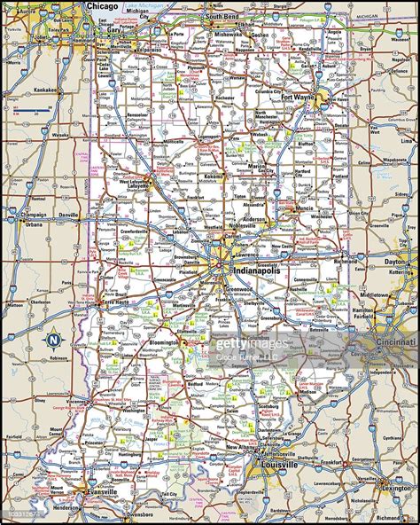 Indiana Highway Map High Res Vector Graphic Getty Images