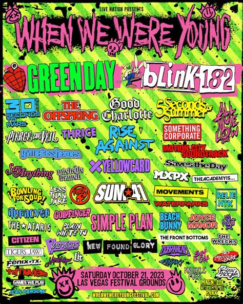 When We Were Young 2023 Lineup: Green Day, Blink-182, & More