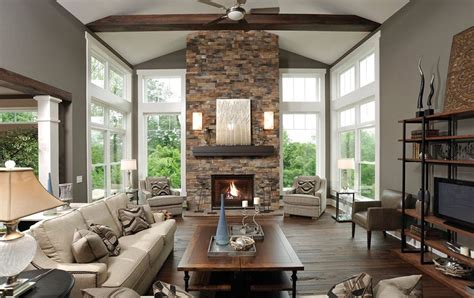 Dutch Quality Living Room Decor Modern Stone Fireplace Designs