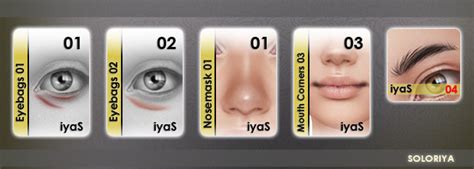 Soloriyas Custom Content Eyebags 01 Eyebags 02 Nosemask 01