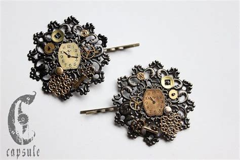 Steampunk Victorian Bronze Hair Pin With Real Antique Watch Etsy