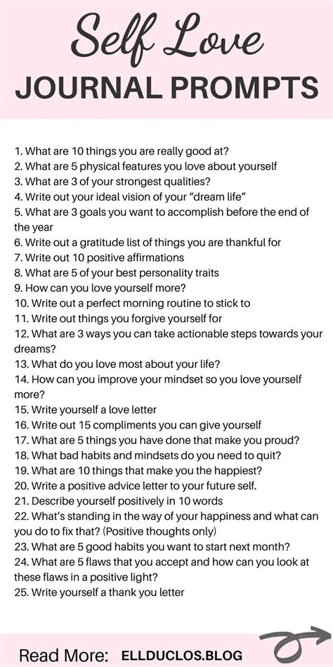 25 Journal Prompts For Self Love And Confidence Building Journal