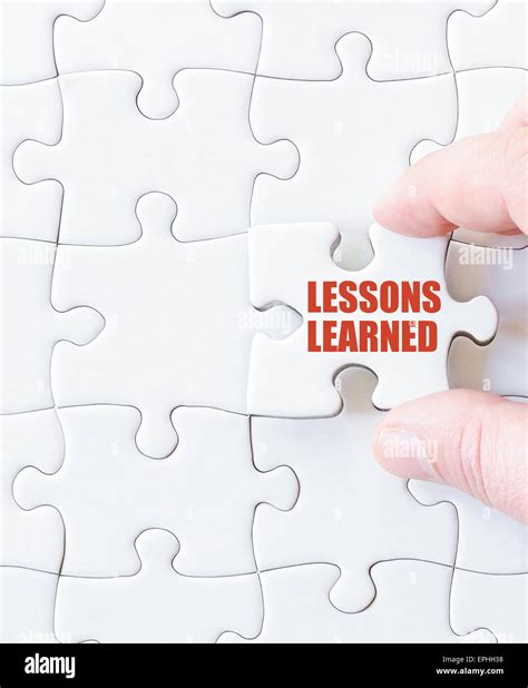 Missing Jigsaw Puzzle Piece With Words Lessons Learned Business