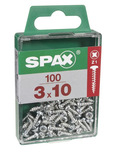 Paquete De 100 Tornillos Tirafondo Spax Cabeza Redonda Pozidrive Acero