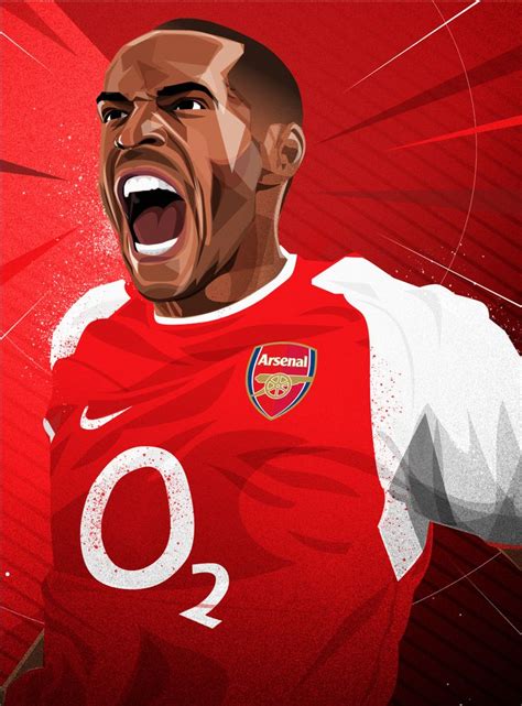 Thierry Henry For Arsenal Fc — Dave Flanagan Illustration Arsenal Fc