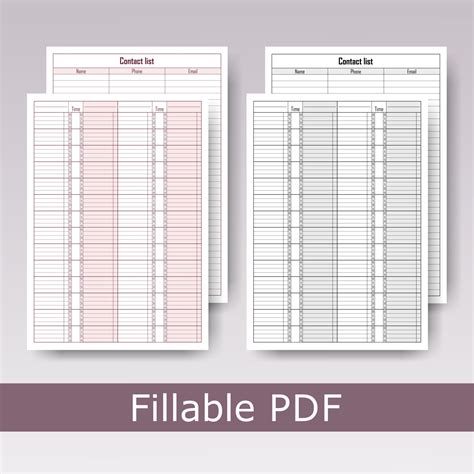 Printable Salon Appointment Book Template Pdf Editable Form Inspire Uplift