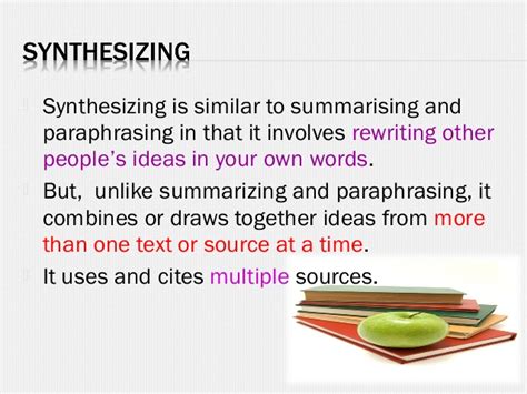 What is the main idea of the text? Week4e pptslides in text citation-synthesizing 2