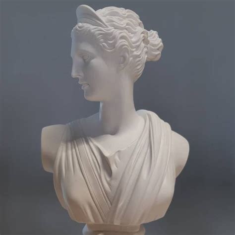 Artemis Diana Bust Sculpture Alabaster Greek Roman Mythology Etsy