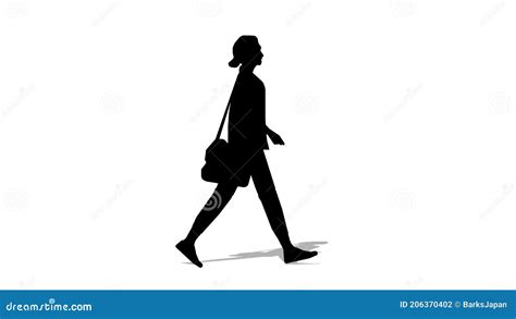 Walking Silhouette Woman Cartoon Animation Loop Animation 4k Video