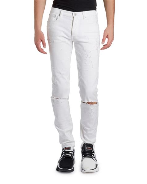 Givenchy Mens Distressed Skinny Stretch Denim Jeans In