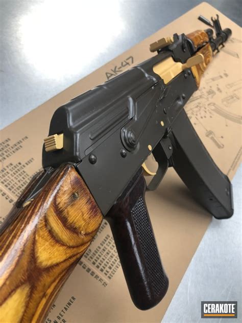 Ak 47 Rifle Cerakoted In H 122 Gold And H 298 Plum Brown By Paul