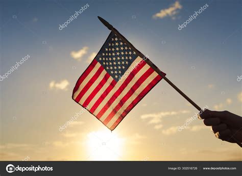 American Flag Sunset Stock Photo By ©kieferpix 302516726
