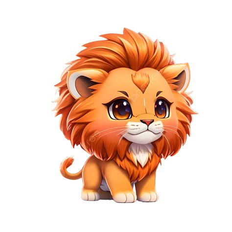 Cute Tiny Anime Lion Sticker Animal Cartoon Sticker Png Transparent