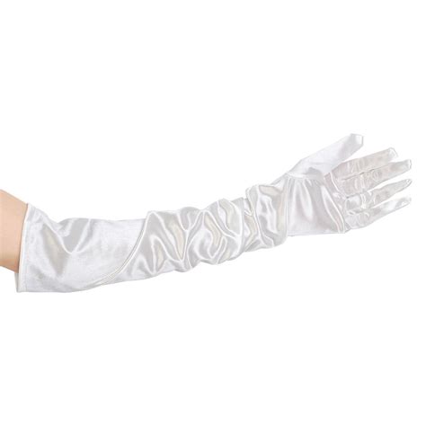 Inch Women Arm Long Satin Elbow Gloves For Evening Wedding Costume