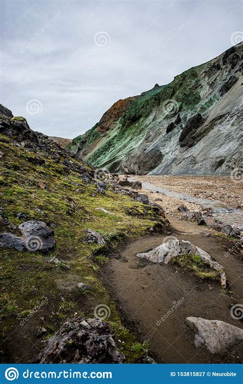 Panoramiczny Widok Kolorowego Rhyolite Powulkaniczne Gry