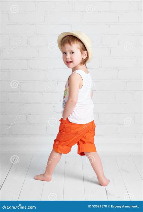 Happy Beautiful Baby Girl Dancer Dancing Hip Hop Dance Stock Photo