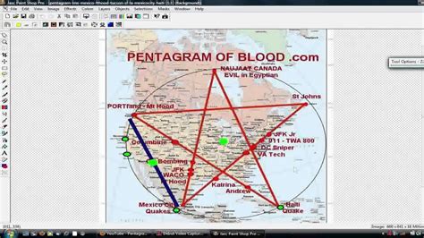 Pentagram Of Blood Earthquake And Hurricane Ley Lines Over