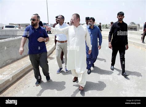 sindh information and transport minister sharjeel inam memon inspecting construction work of