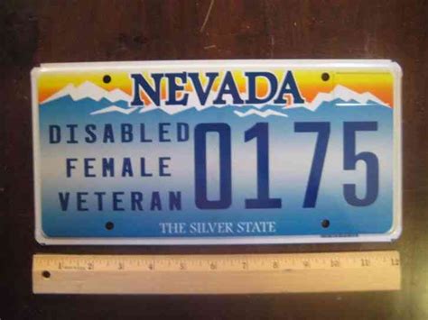 License Plate Nevada Specialty Disabled Female Veteran