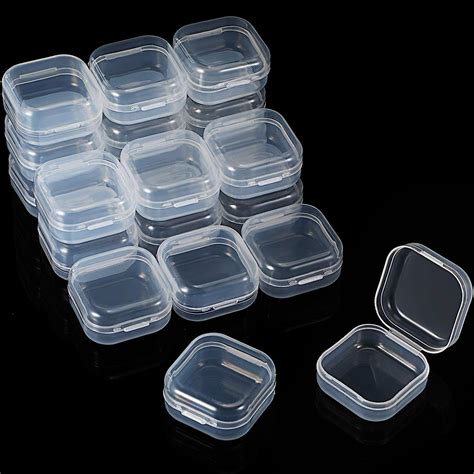 Pieces Rectangle Clear Plastic Containers Transparent Beads Storage Containers Box Jewelry