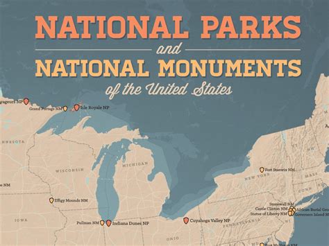 Us National Parks And Monuments Map 18x24 Poster Etsy