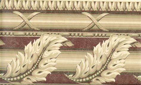 Free Download Architectural Victorian Leaf Scroll Burgundy Wallpaper