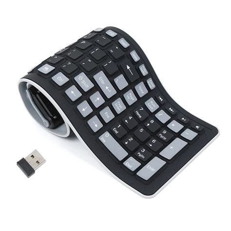 24g Wireless Keyboard Folding English Letter 107key Silicone Rubber