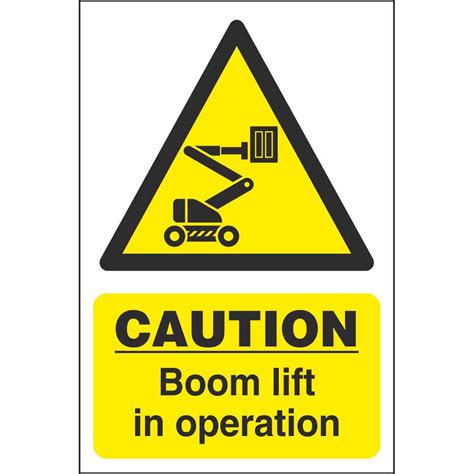 Caution Boom Lift In Operation Signs Hazard Construction Safety Signs