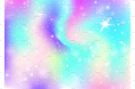 Unicorn Background With Rainbow Vector Graphics Creative Market