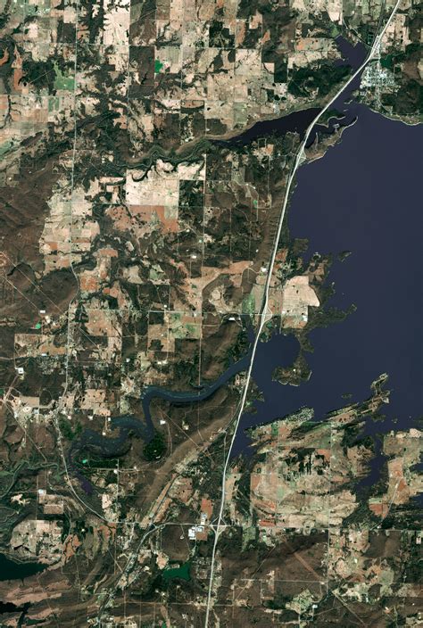 The Lake Eufaula Oklahoma Satellite Poster Map