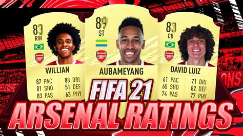 New Fifa 21 Arsenal Player Ratings Youtube