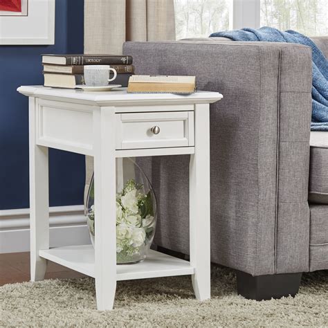 Oxford Creek Ellason Charging Accent Table In White Home Furniture