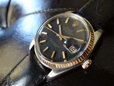 1971 vintage rolex datejust automatic men s watch~original black dial~2 tone for sale