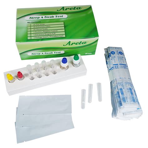 Buy Areta Strep Throat Screening Swab Test Kit 25 Tests In Pouches