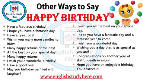 Other Ways To Say Happy Birthday Other Ways To Say English