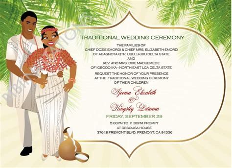 Ugo Nwayi Delta Igbo Nigerian Traditional Wedding Invitation Digital