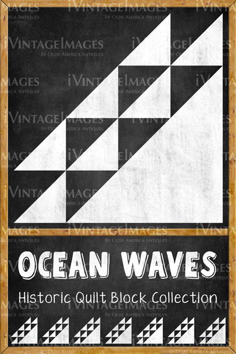 Ocean Waves Quilt Block Design By Susan Davis 14 Ivintageimages