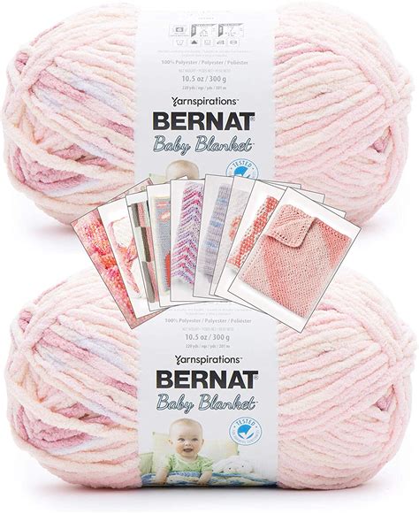 Bernat Baby Blanket Yarn Big Ball 105 Oz 2 Pack With Patterns