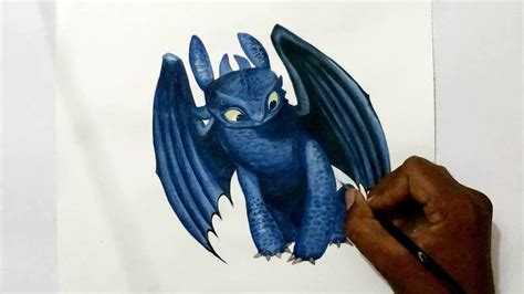 How To Draw Toothless From How To Train Your Dragon Youtube