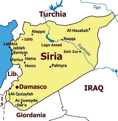 Mappa Geografica Siria