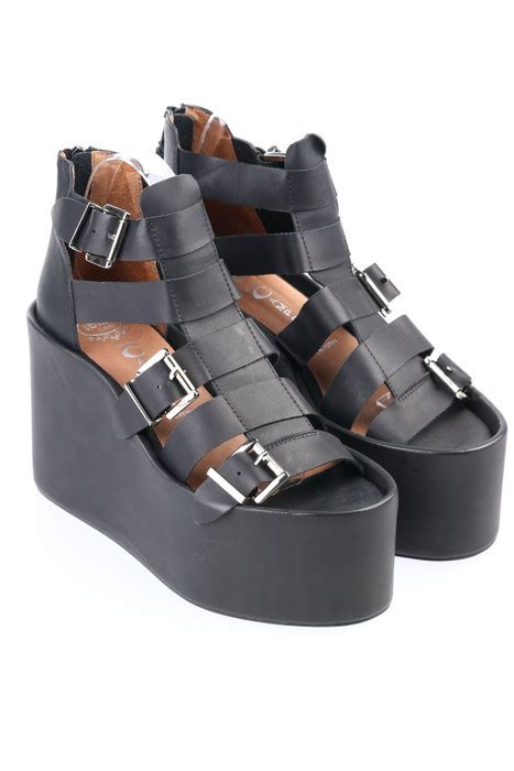 Jeffrey Campbell Plateau Sandaletten Aus Leder Secondhand Kaufen Nu