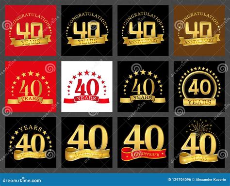 Sistema Del Número Cuarenta 40 Años De Diseño De La Celebración