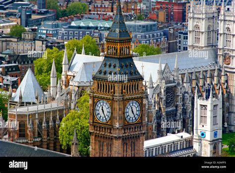 The Palace Of Westminster Clock Tower Containing The Bell Big Ben Stock