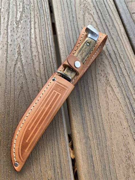 C Case XX Stag Hunting Knife Finn Orig Leather Sheath Old Pocket Knives