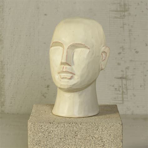 small matte white gris geometric bust by homart seven colonial