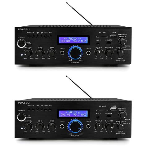 Pyle Home 200 Watt Amfm Auxusb Bluetooth Home Stereo Amplifier System