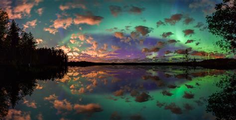 Aurora Borealis Cloud Lake Nature Night Reflection Wallpaper