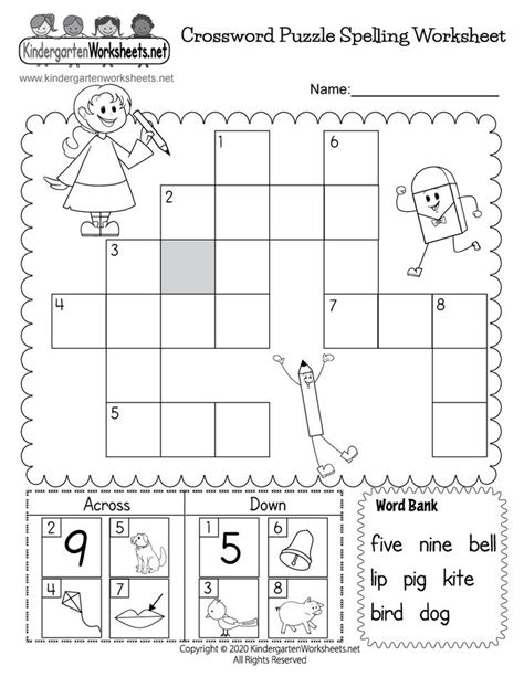 The Crossword Puzzle Spelling Worksheet