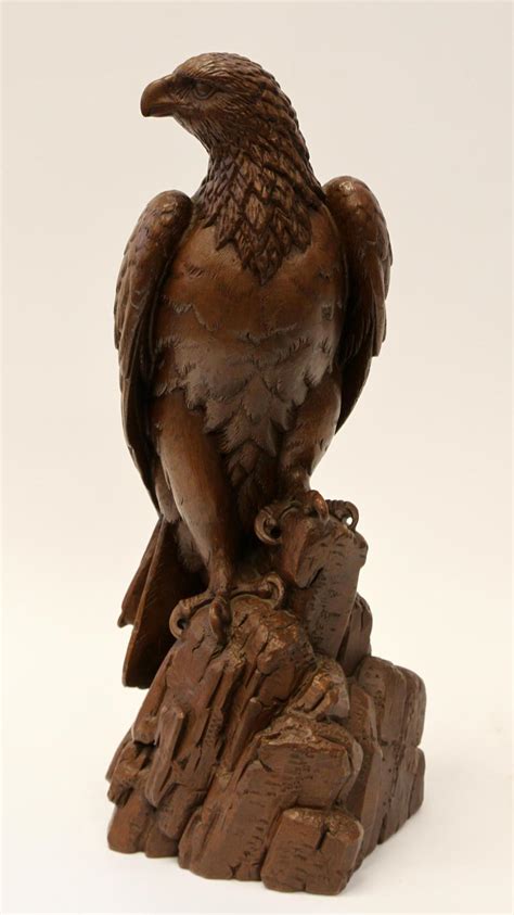 Sold At Auction Red Mill Hand Carved Pecan Wood Eagle Sculpture