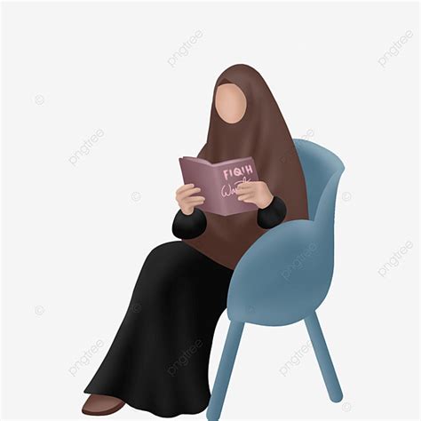 Muslimah Berhijab Syari Dan Membaca Buku Hari Ini Hari Literasi